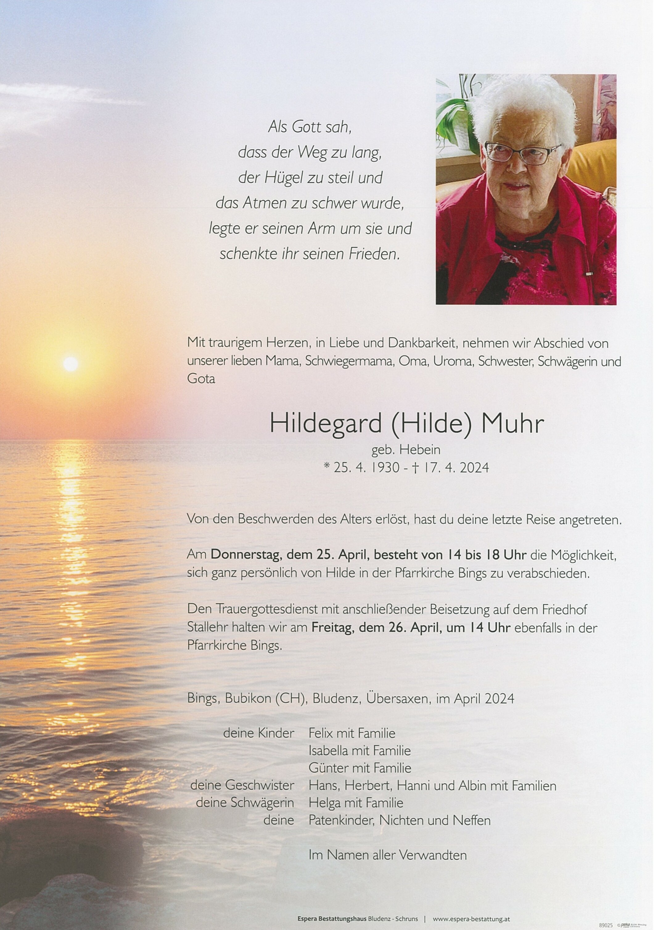 Hildegard (Hilde) Muhr